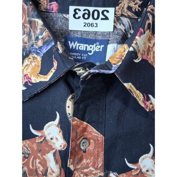 Vintage Y2k Wrangler Western Men's XXL Pearl Snap Cowboy Rodeo Equestrian Shirt - Picture 6 of 8